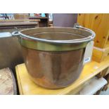 (8) Large copper mixing bowl