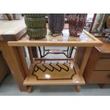 Beech and inlaid 2 tier buffet table