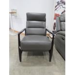 Gilman Creek grey leather push back reclining chair