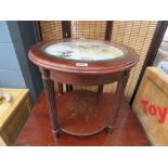 Circular 2-tier sidetable with printed Lord Nelson insert