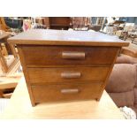 Oak 3 drawer miniature chest