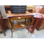5049 - Mahogany occasional table and a reproduction 2 tier circular table