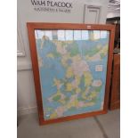 Framed and glazed map of Great Britain