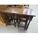 Oak set of nesting occasional tables