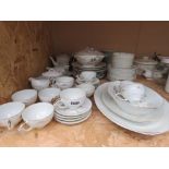 Large quantity of hand painted Kutani Japanese crockery