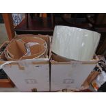 2 boxes containing tables lamps