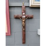 (4) Wooden crucifix