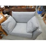 Contemporary grey fabric love seat