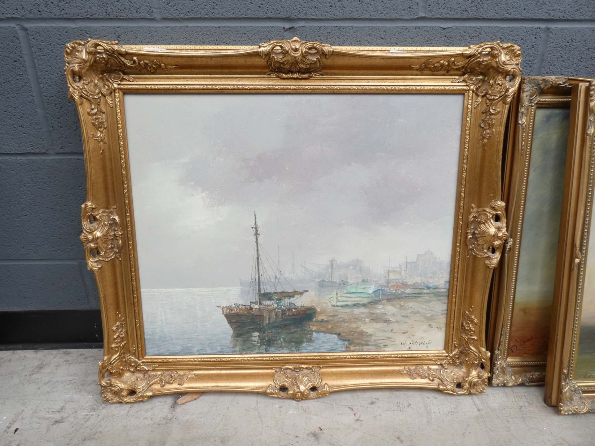 Oil on canvas - maritime scene