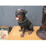 Rresin figure of a Rottweiler