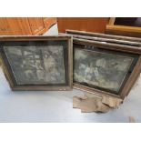 4 vintage prints in frames