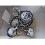 Quantity of blue and white Spode crockery