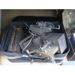 Suitcase with quantity of vintage film projectors