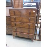 Walnut chest of 5 drawers