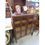 Oak glazed 2 door bookcase