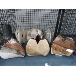 Cage containing quantity of Studio pottery vases