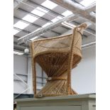 Bent cane and wicker tub chair