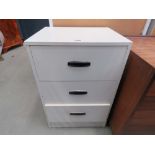 Cream painted 3 drawer bedside cabinet