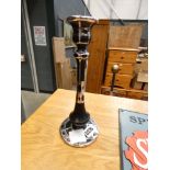 Contempoary silvered and black candlestick