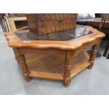 2 tier bergere and glazed occasional coffee table