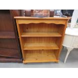 Pine open fronted bookcase