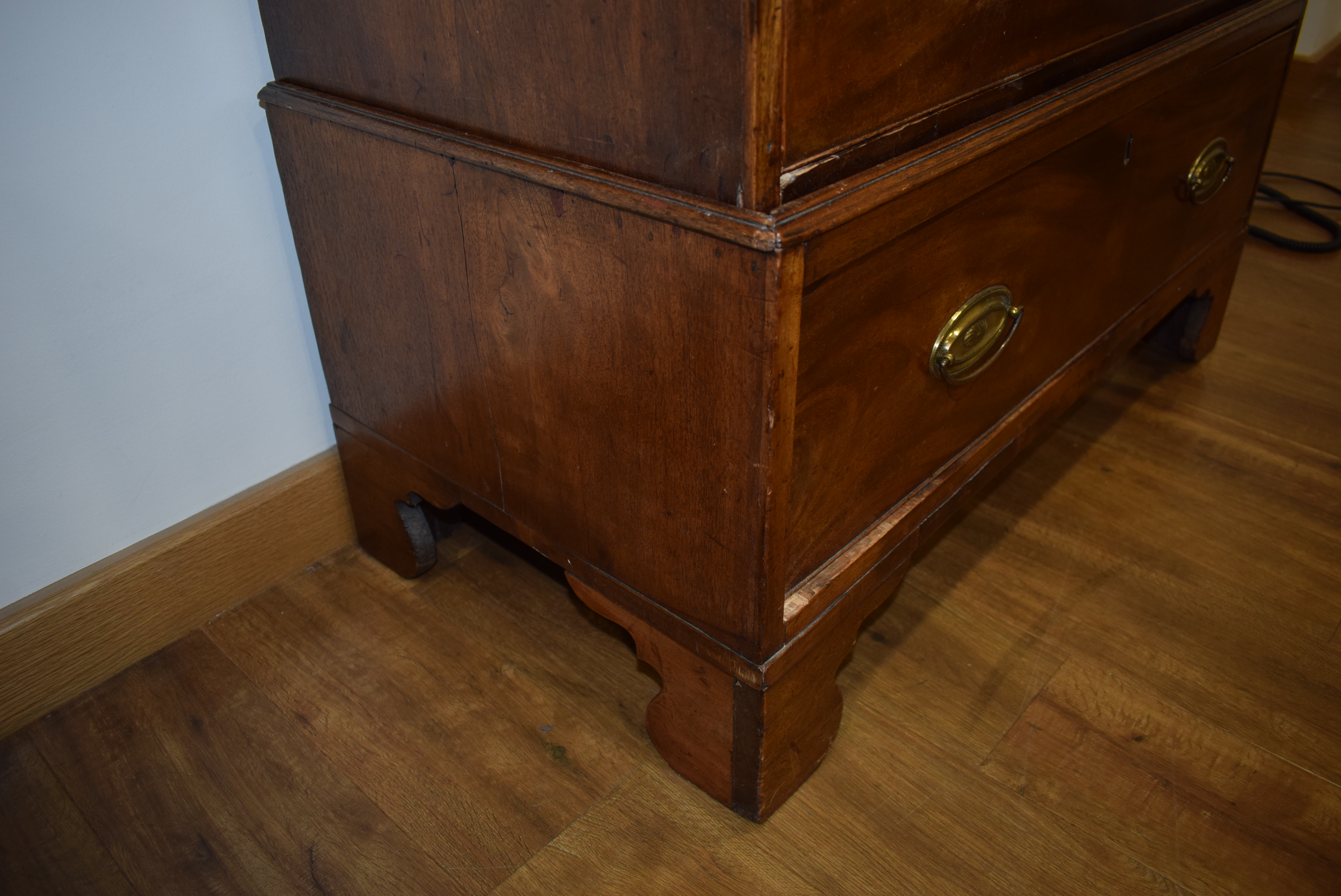 A 19th century mahogany and crossbanded chest-on-chest of low proportions, - Image 3 of 17