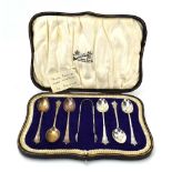 A set of six early 20th century silver teaspoons and a pair of matching sugar nips, maker F&G,