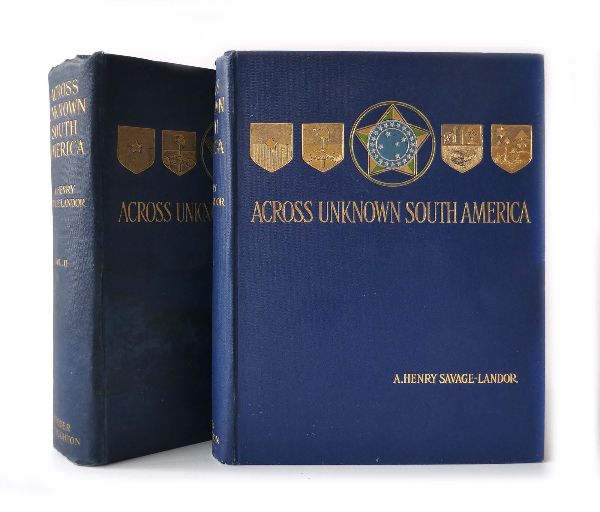 A. Henry Savage-Landor : Across Unknown South America, 1913. Vols. I & II. 1st. Ed. Qto.