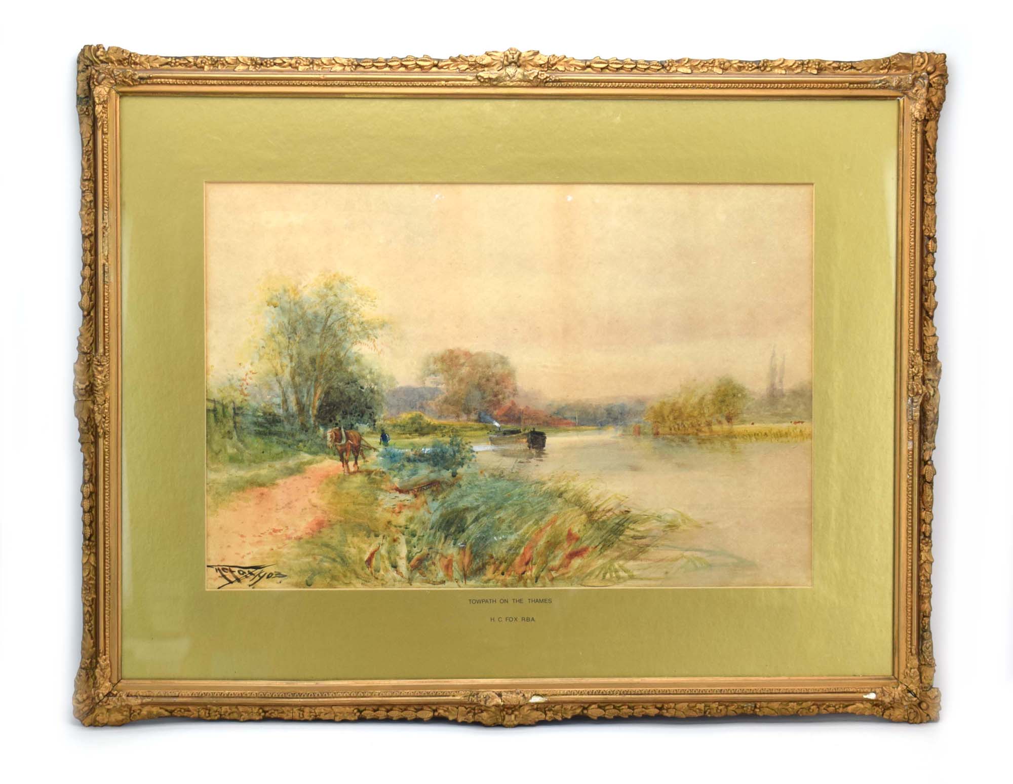 Henry Charles Fox RBA (1860-1925), 'Towpath on the Thames', signed and dated 1903, watercolour,