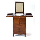 A Georgian mahogany and ebony line strung washstand,