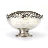 A late 20th century silver rose bowl of typical form, maker JBC & S Ltd., Birmingham 1964, d.