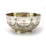 A Victorian silver sugar bowl, repousse decorated in the Neo-Classical manner, maker TB JH,