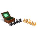 A set of Jaques & Son of London 'Staunton' chess-men, contained in the original mahogany box,