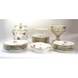 A 19th century part dessert service comprising an ice bucket, a tazza, a pierced fruit bowl,