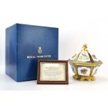 A Royal Worcester limited eidtion 200th Anniverary Collection 'Regent' pot pourri, h.