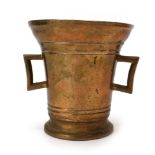 A 17th century-style cast bronze mortar of typical form, h.