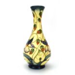 A Moorcroft 'Sweet Thief' pattern vase of slender ovoid form, Rachel Bishop, h.