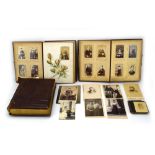 Three albums of Victorian and Edwardian family photographs together with several loose cards