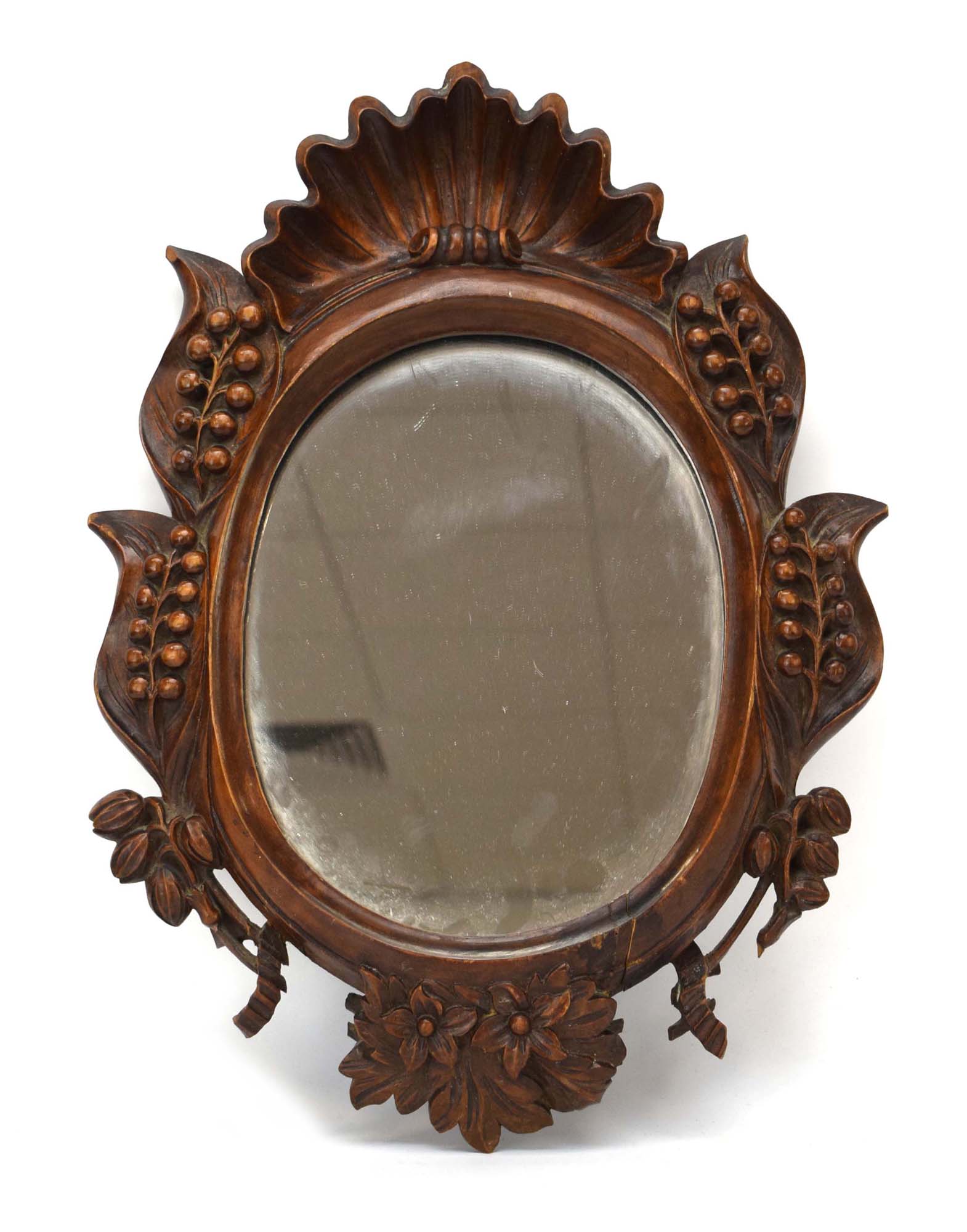 A Continental carved wall mirror, - Image 2 of 7