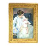 Tom Keating (1912-1984), 'Mother and Child', after Mary Cassatt, signed, oil on canvas,
