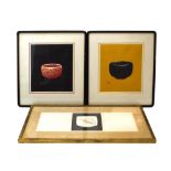 Haku Maki (Japanese, 1924-2000), 'Collection - A' - a tea bowl triptych, signed,