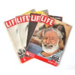 Ernest Hemingway : Copies of Life, Look, Parish Match & Post Magazines,