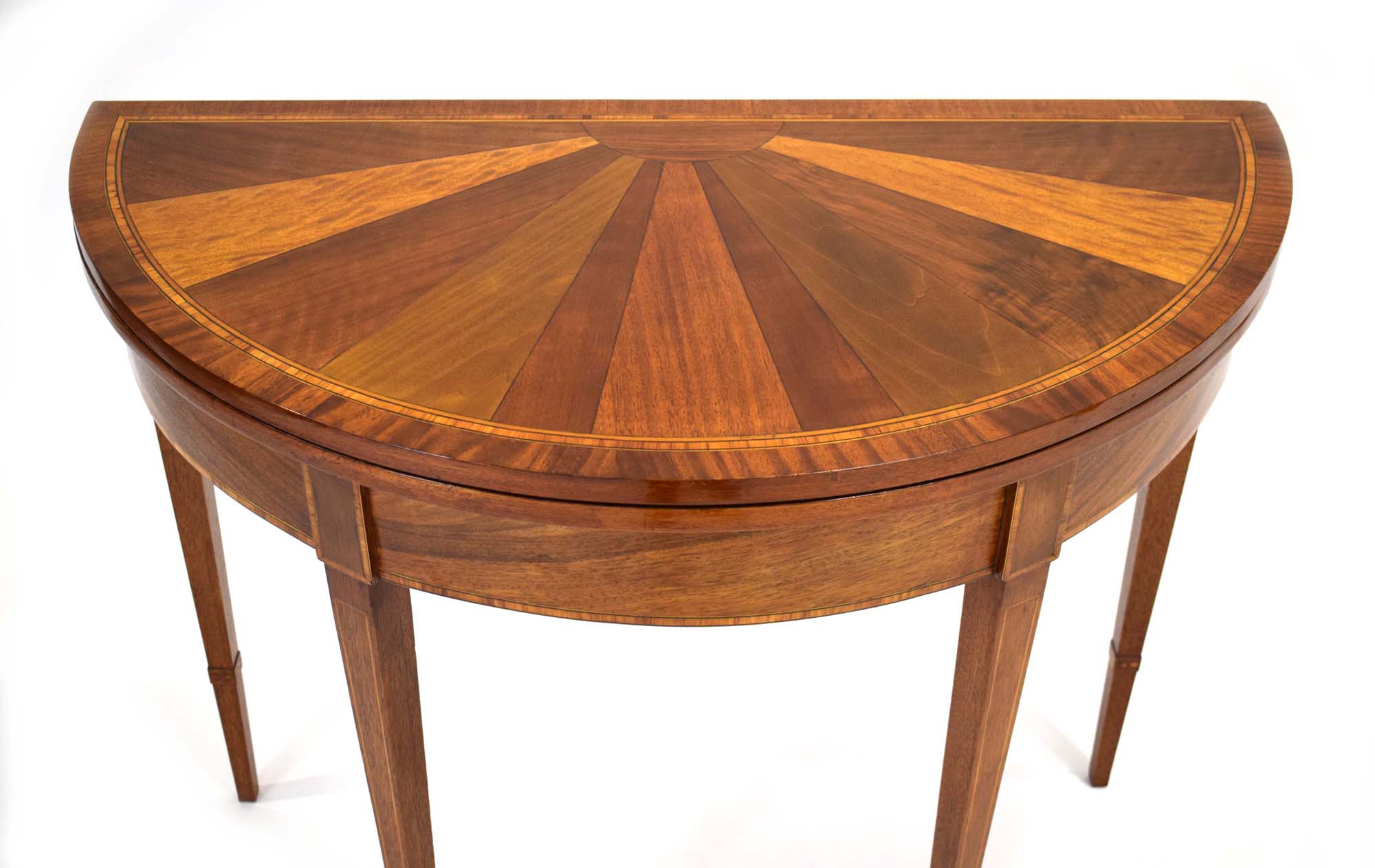 A 19th century satinwood, strung and specimen card table, - Image 2 of 4