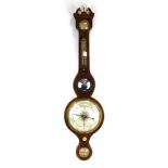 A 19th century banjo barometer with a mahogany and strung case,