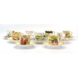 A Royal Worcester limited edition coffee can and saucer decorated with a mandarin duck,