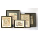 A collection of small and miniature antiquarian maps of Bedfordshire including - Ogilby also