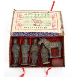 A set of five terracotta warrior figures made for the tourist market,