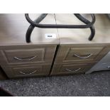 Modern pair of 2 drawer beech effect bedside units