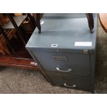 Grey metal 2 drawer filing cabinet