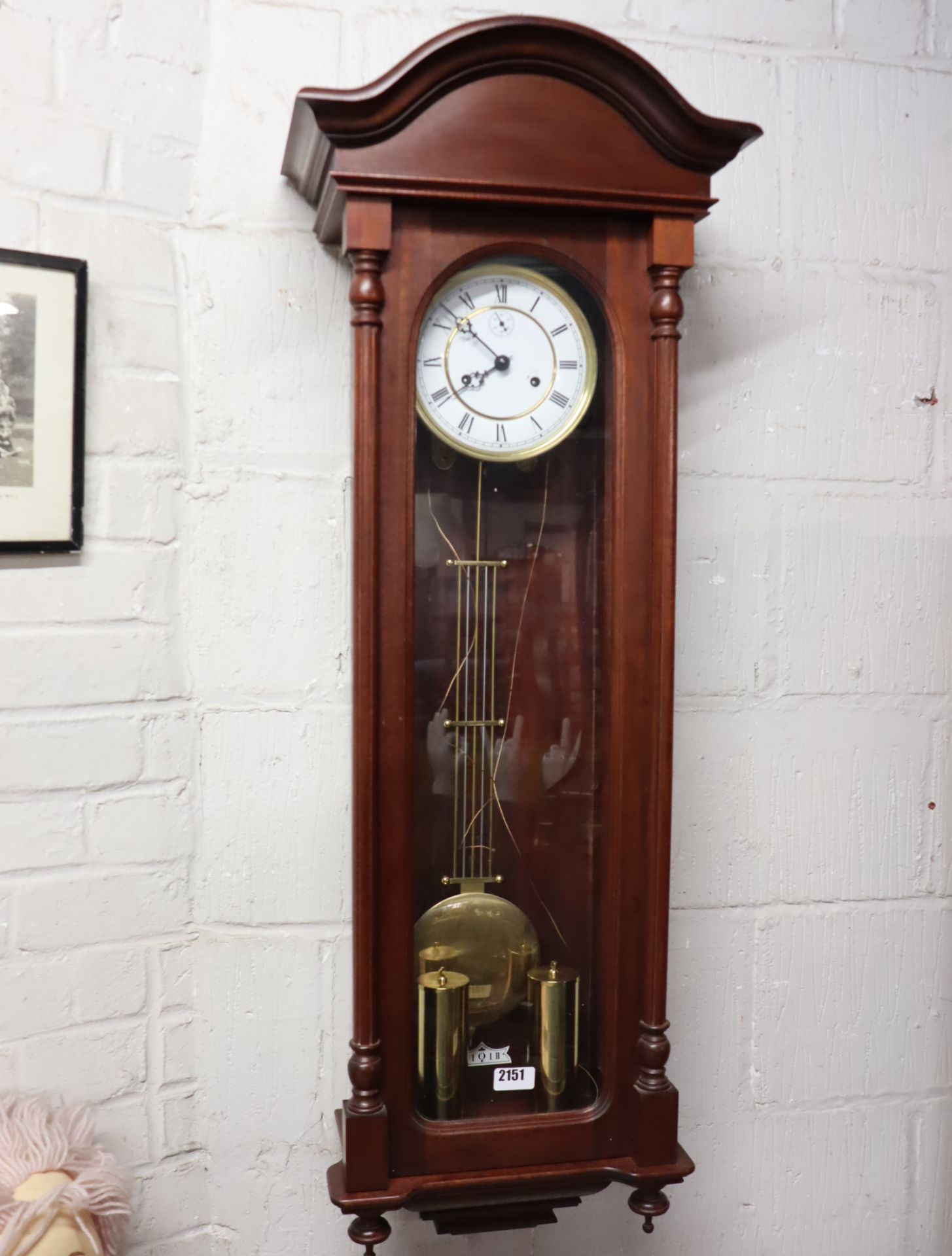 Mahogany cased wall clock - Image 4 of 4